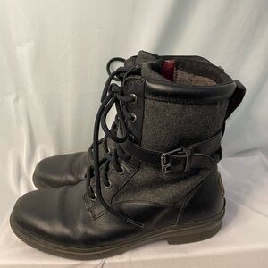 UGG Kesey Waterproof Leather Boot Black‎ size 8 - preowned